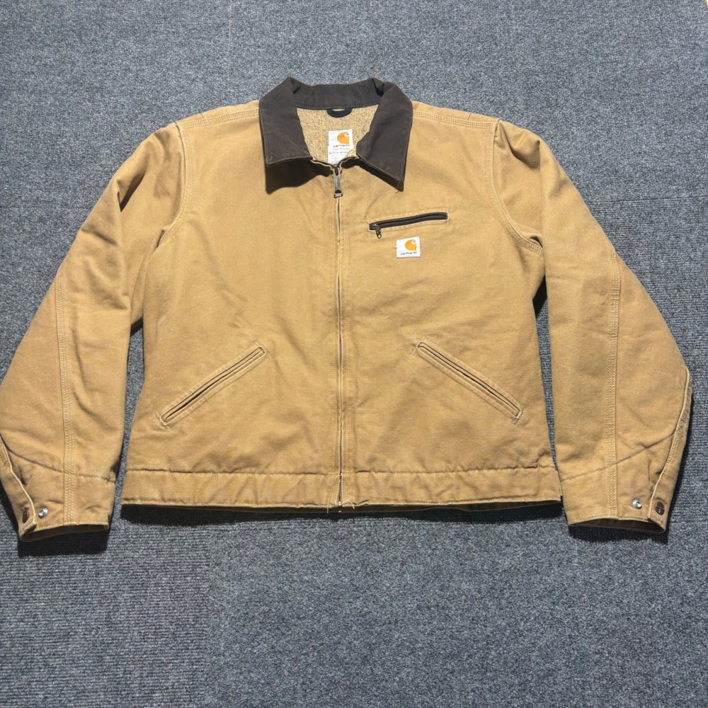 Vintage Carhartt WJ097 CML Brown Blanket Lined Detroit Jacket Womens Large